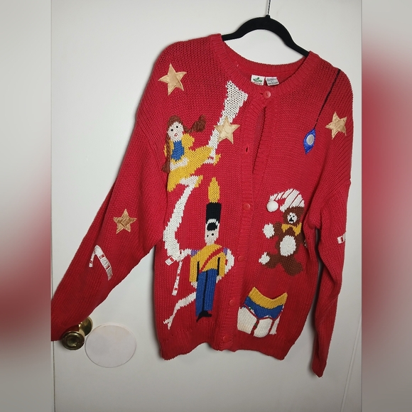 Sweaters - Radishes‎ & Roses Festive Red Cardigan